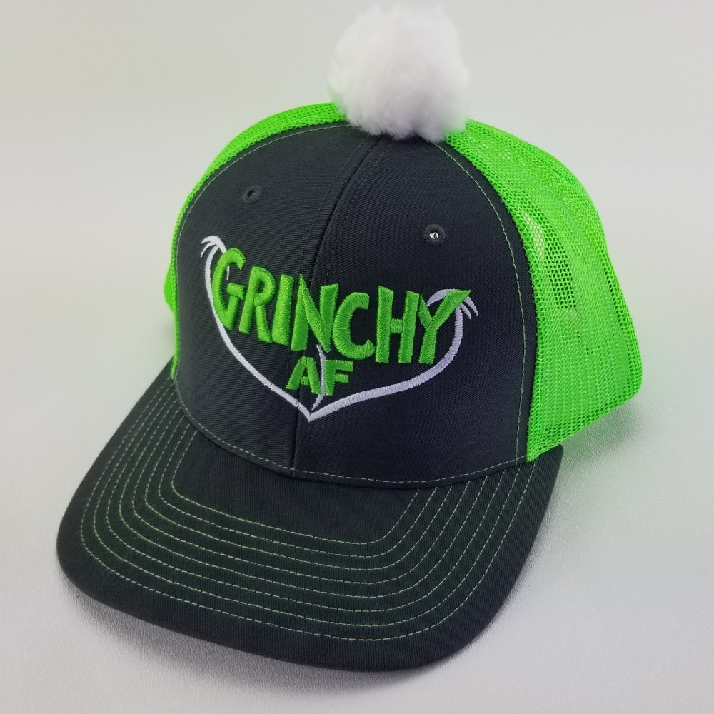 Grinchy Af Christmas hat, holiday hat, xmas, MAD